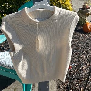 a new day Cream Sleeveless Sweater